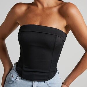 Showpo Vaira Top - Strapless Corset Top in Black